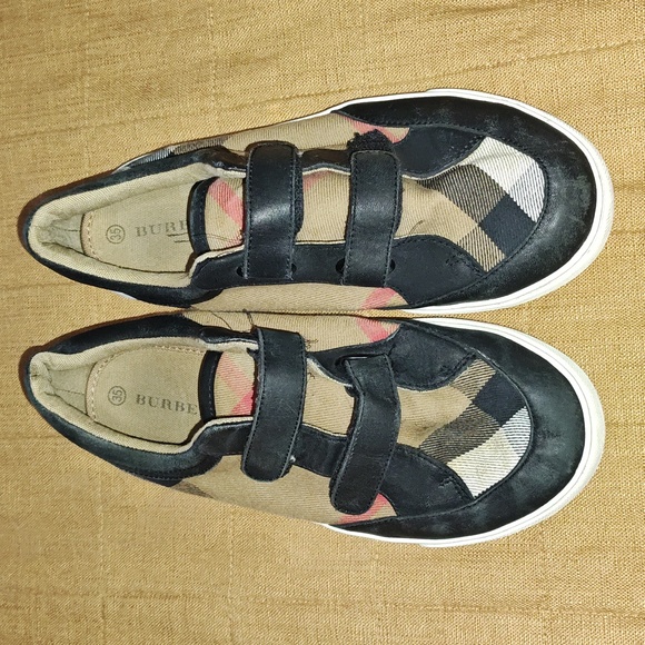 BURBERRY KIDS $330 Nova Check Sneakers Shoes US 3.5/ EU 35 EXCELLENT! AUTHENTIC